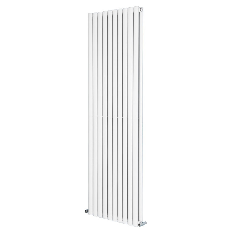 Shoshana Vertical Oval Panel Radiator, Gloss White, 180cm H x 59cm W, 2