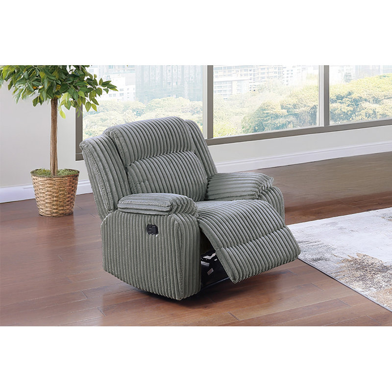 Fauteuil inclinable en velours côtelé 1 pièce, Fumée