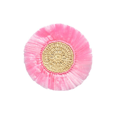 Sous-verres en rotin tissé - rose