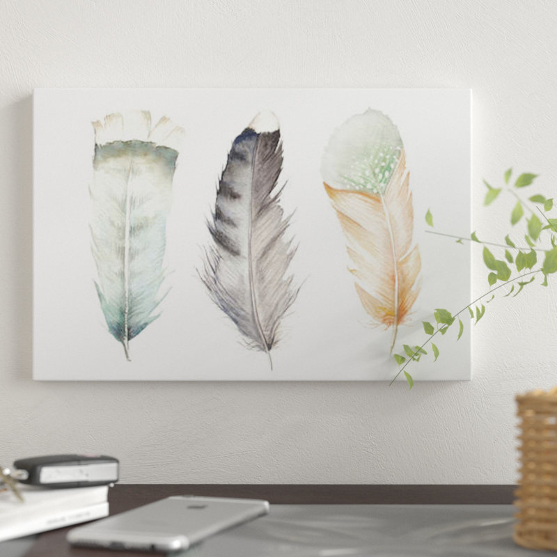 «Feathers II», reproduction sur toile, H 8 po x l 12 po x P 0,75 po, Toile tendue