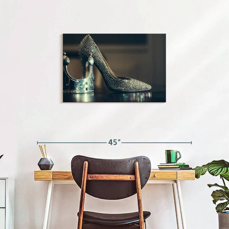 Shuttleworth Silver High Heels, 20" H x 30" W