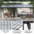 Wall-Mounted Aluminum Pergola, Modern Hardtop Gazebo with UV-Protected Polycarbonate Roof-125529339