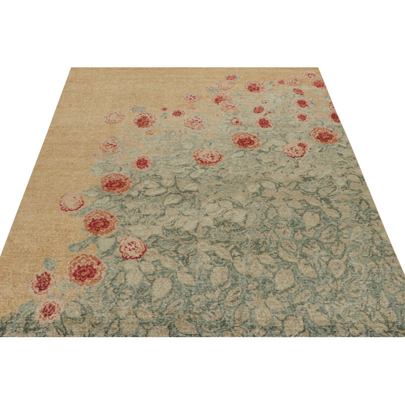 Rug & Kilim’S Distressed Transitional Rug In Polychromatic Floral Patterns, Rectangle 8' x 10'