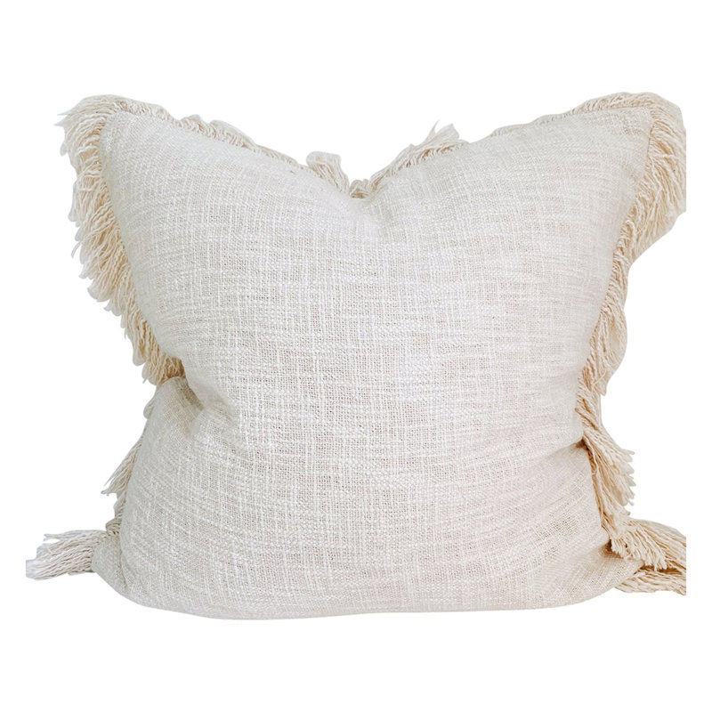 Housse de coussin en coton neutre 22 po x 22 po Boho