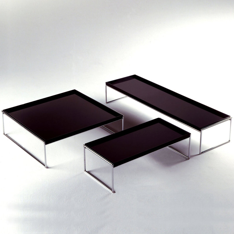 Trays Coffee Table, Black, 10" H x 31.5" L x 15.75" W