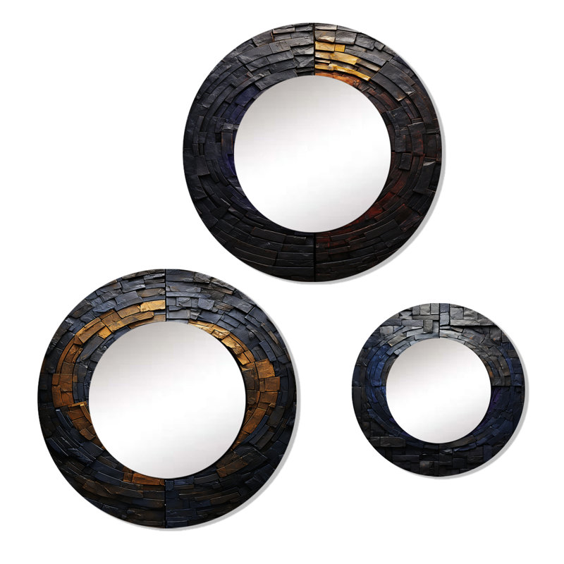 Ensemble de 3 miroirs en aluminium Elisamuel