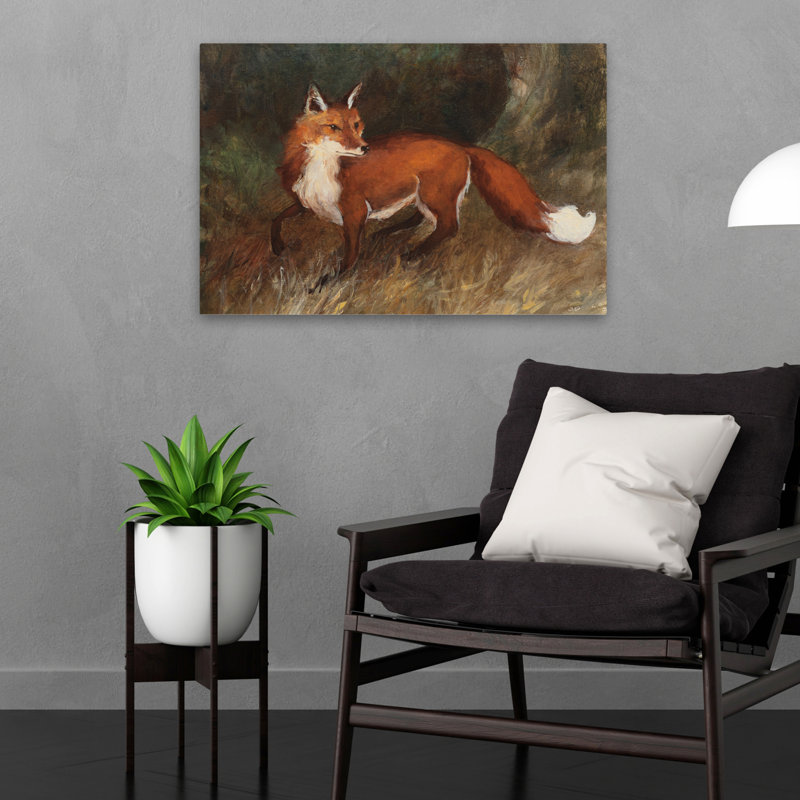 Animaux et renard brun, H 16 po x l 24 po