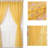 2 Pcs Vintage Curtains Sheer Panels, Rose Flower Semi Sheer Window Covering, Light & Airy Privacy Sheer Panels for Bedroom Living Room Patio Glass Door,Yellow * 2 pack-481310496