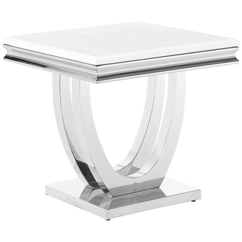 Table de bout carrée blanche et U