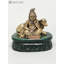 Petite vache en laiton 3 pouces Krishna sur base jade