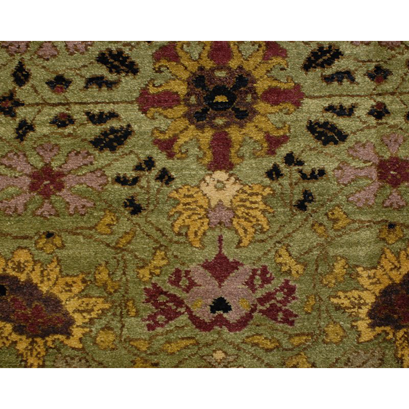 Jasmine Wool Oriental Area Rug in Black/Green, Rectangle 9' x 12'