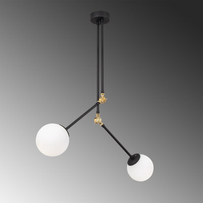 Luminaire suspendu moderne sphère 2 lumières Cobblefield