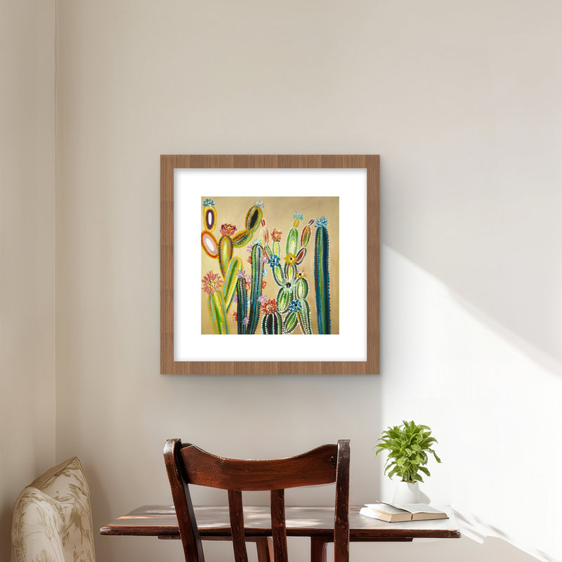 Desert Gems - Floral Botanical, reproduction encadrée pour la décoration intérieure, Brun, H 16 po x l 16 po