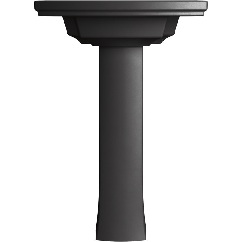 Kelston Pedestal Bathroom Sink, Black Black, 8" Centers