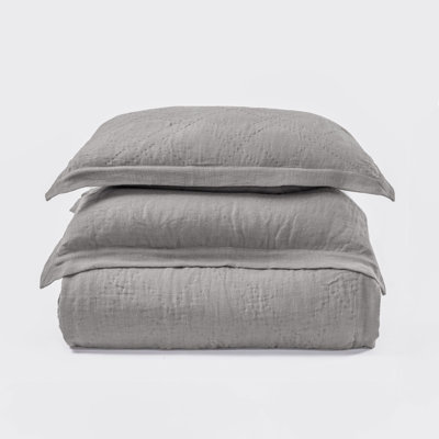 Courtepointe en lin Kyler, gris, grand