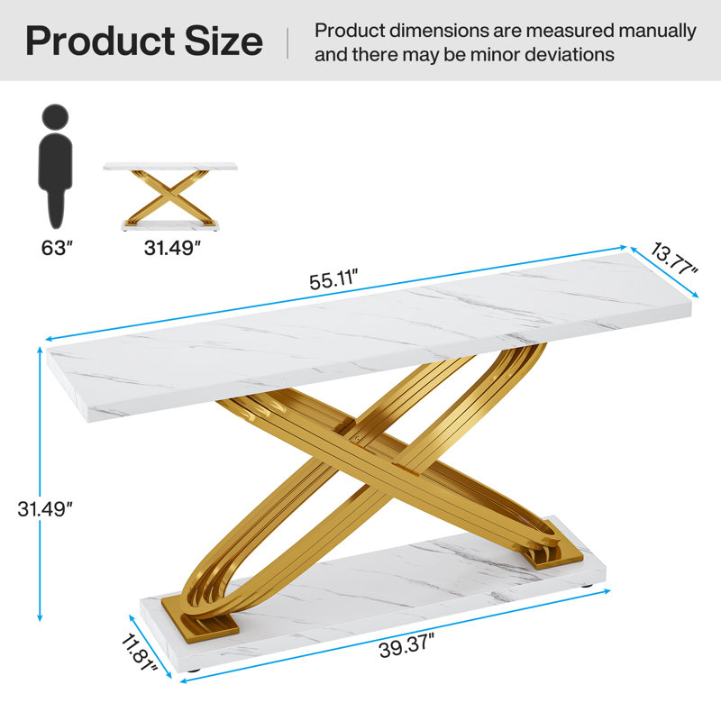 Erlond 55.11'' Console Table, White