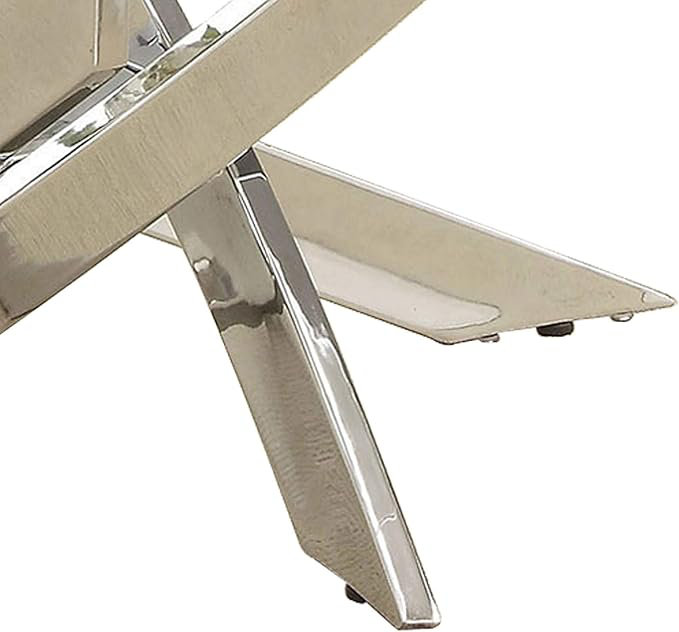  Table basse ovale Criss Cross Base argent et transparent