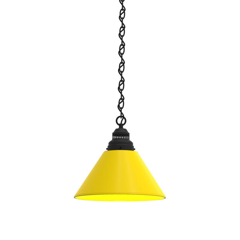 Luminaire suspendu conique 1 lumière, Jaune, Noir