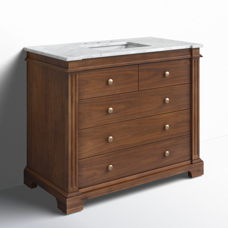 Rachelle 42" Single Bathroom Vanity Set, Walnut Brown
