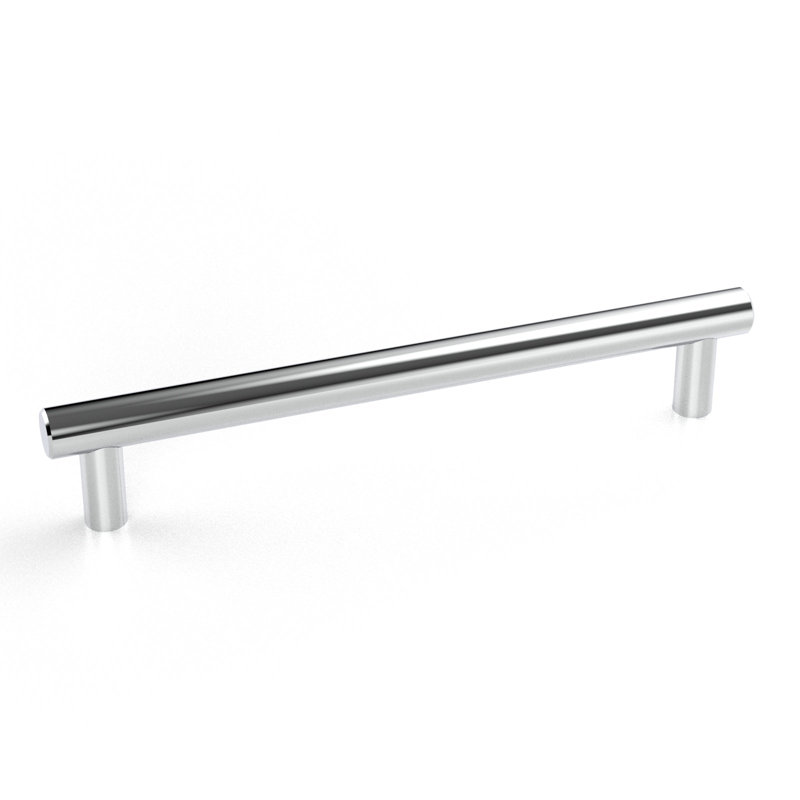 Polished Stainless Steel 6" Bar Drawer Pull with Mounting Hardware