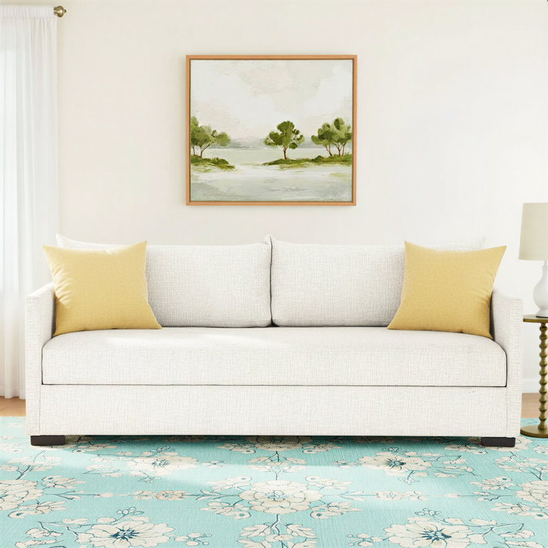 Cascade Upholstered 86'' Sleeper, Sofa, Alameda Snow, 34" H x 86" W x 42" D