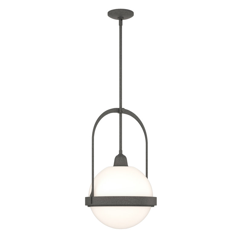 Atlas 1 - Light Single Globe Pendant, Natural Iron, Opal Glass