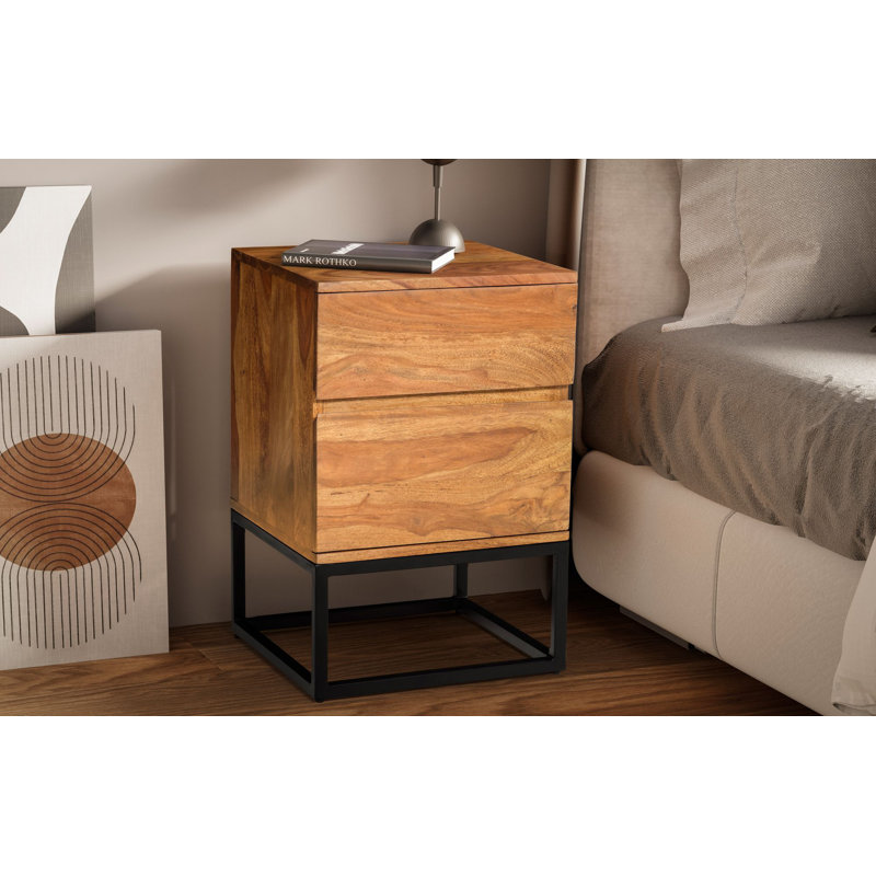 38cm W Metal Bedside Table