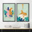 Guépard tropical, impression sur toile 2 pièces-91069585-91069586
