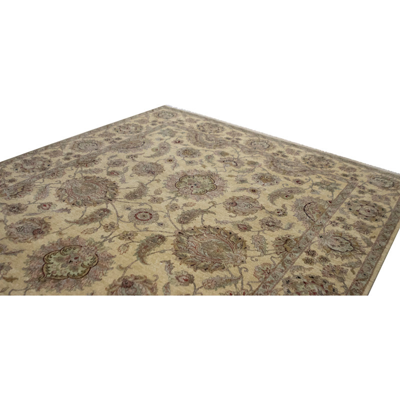 Tapis ivoire noué à la main de haute qualité