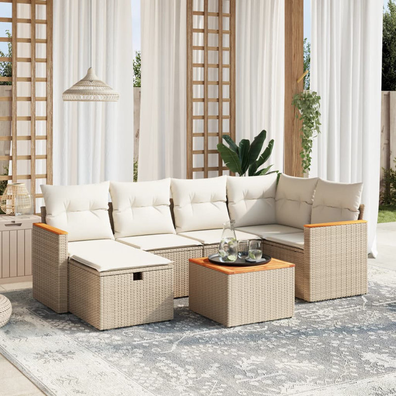 Ensemble de canapé de jardin Vidaxl beige, blanc crème