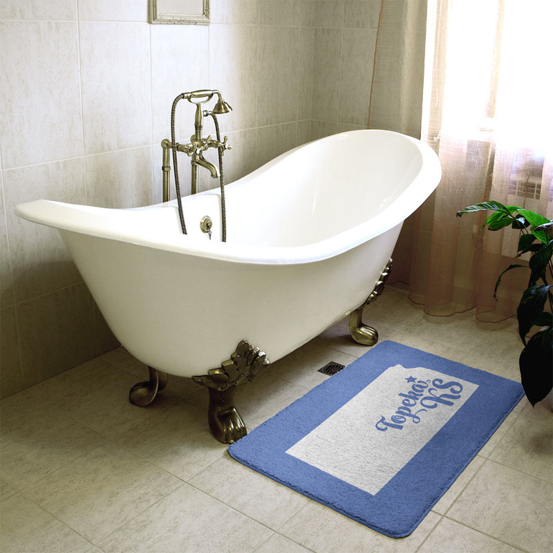 Tapis pour salle de bain kansas topeka, l 21 po x L 34 po, Bleu