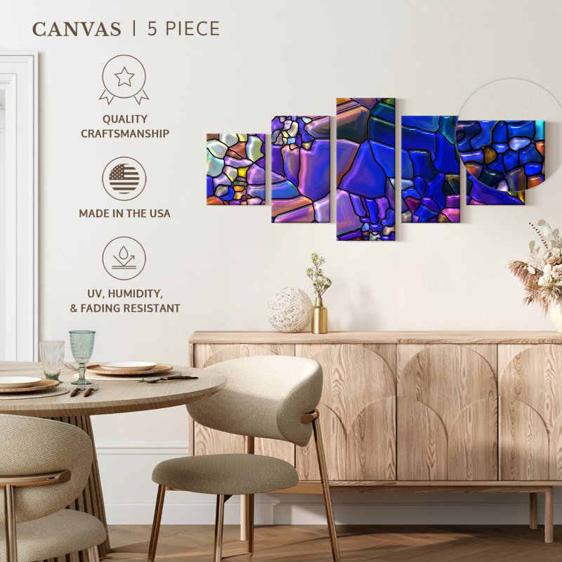 Stained Glass Gleaves, 24" H x 55" W