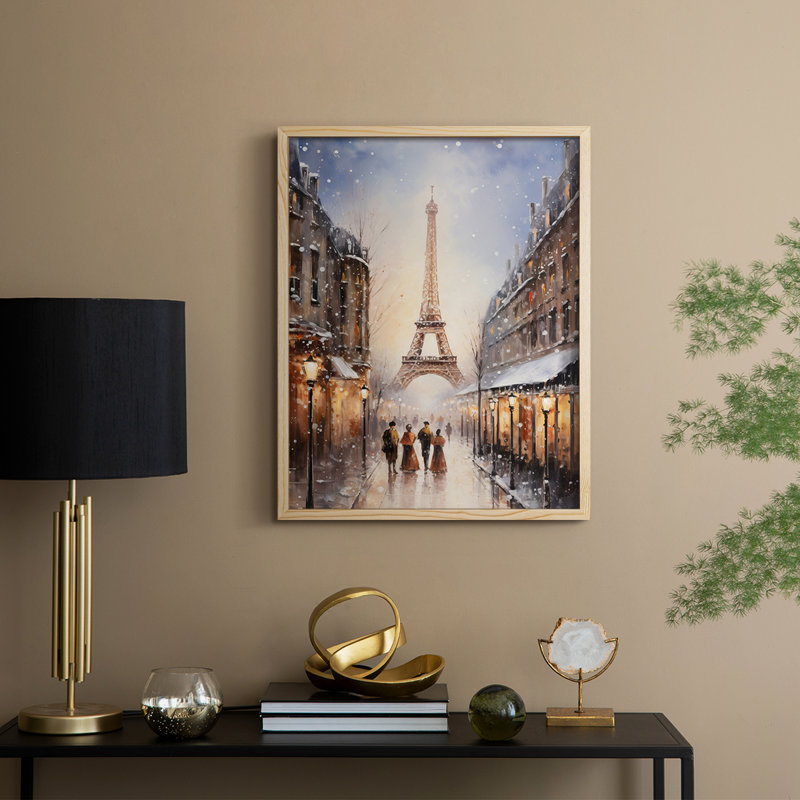 «Christmas Holiday Art DLI», reproduction encadrée - bois massif, Naturel, H 15 po x l 12 po