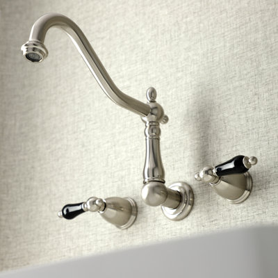 Kingston Brass Duchess Double-Handle 3-Hole Wall-Mount Kitchen Faucet