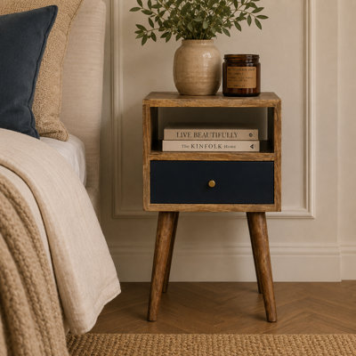 Fithian 30cm W Solid Wood Bedside Table
