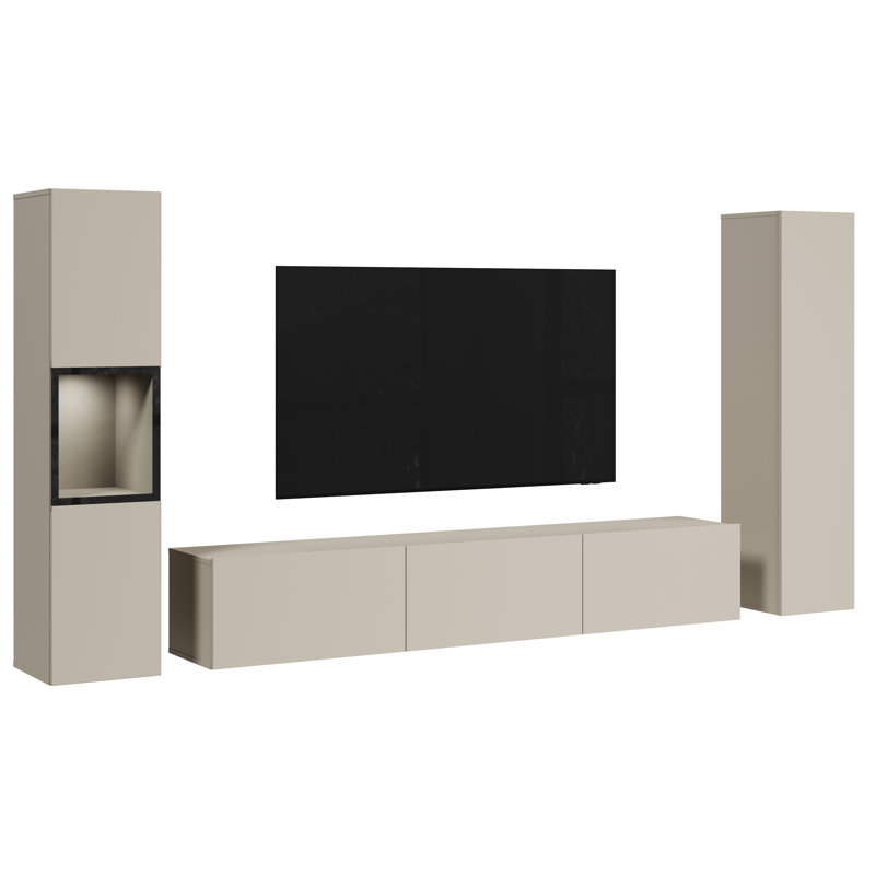 Chaely – TV stand set, 3 pieces, Beige