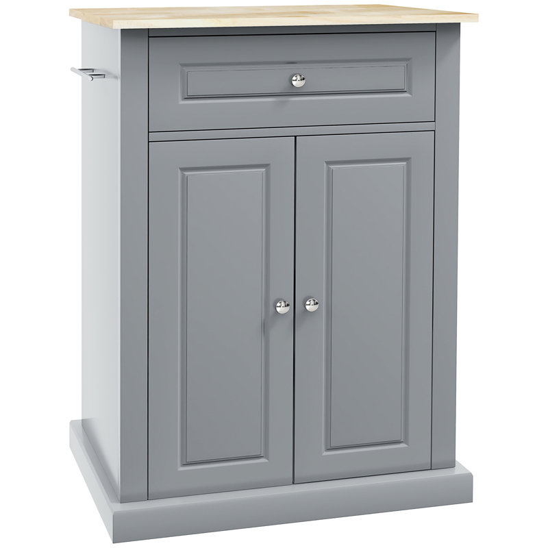 HOMCOM Rolling Kitchen Island Cart, Gray