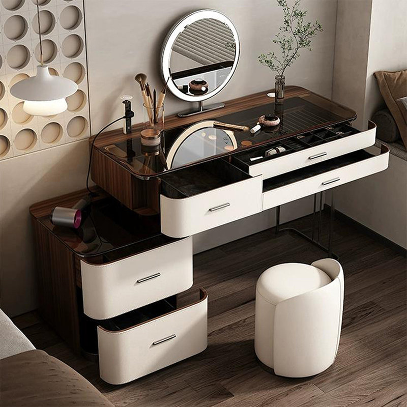 Makeup Vanity with Light mirror,5 drawers,Power Outlet