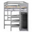 Lit mezzanine avec garde-robe et escalier de rangement intégrés-931811231