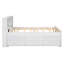 Lit plateforme double avec tête de lit, chargement USB, lit gigogne simple et 3 tiroirs, blanc-245586662
