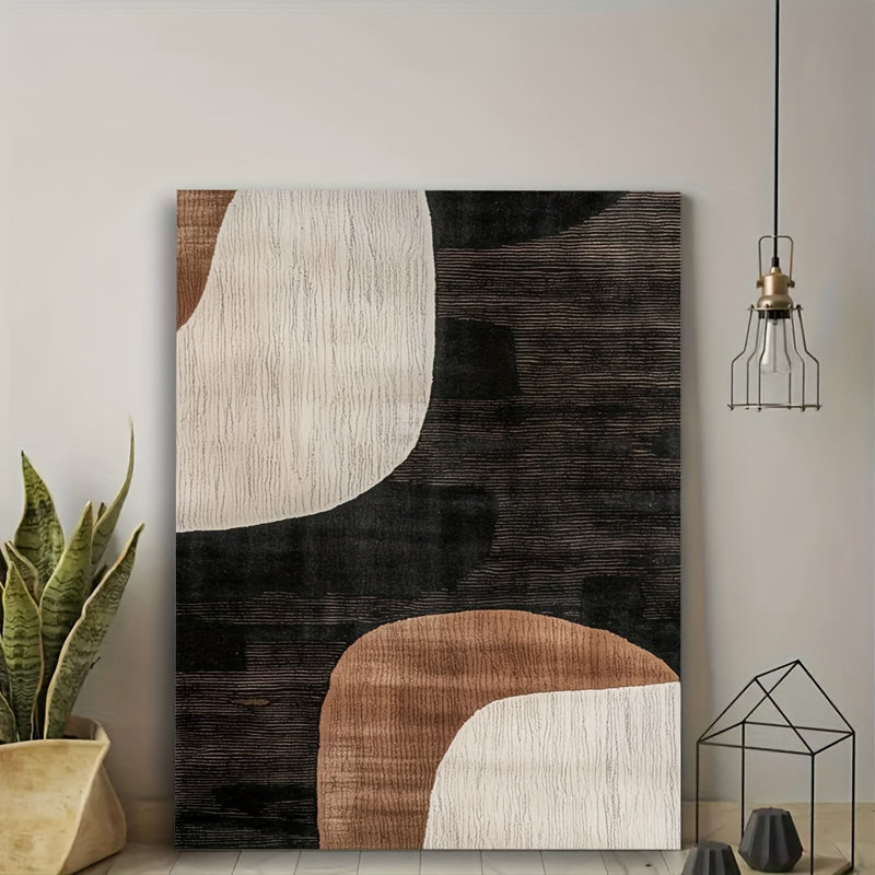  «Neutral Abstract Wood Texture Wall Art», décor minimaliste moderne haut de gamme pour le salon