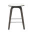Tabouret de comptoir carré en cuir Hoxha avec structure en bois de peuplier teint et pivotant à 360 degrés Collection Hoxha-1667288515