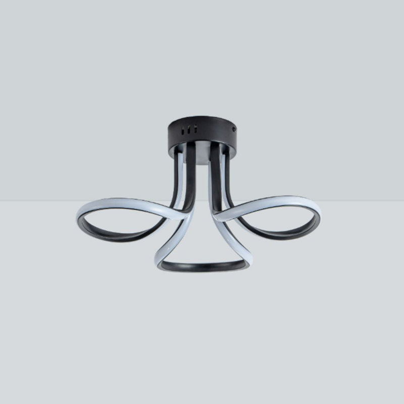 LED Semi Flush Mount, Matte Black