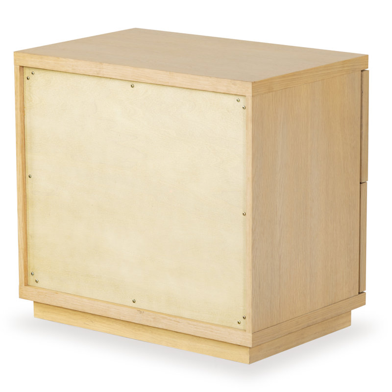 Deziree Wood 2 Drawer Nightstand, Natural