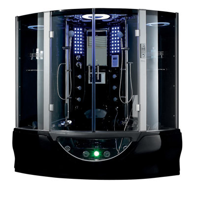 Douche à vapeur ronde avec cadre H 88 po x l 64 po