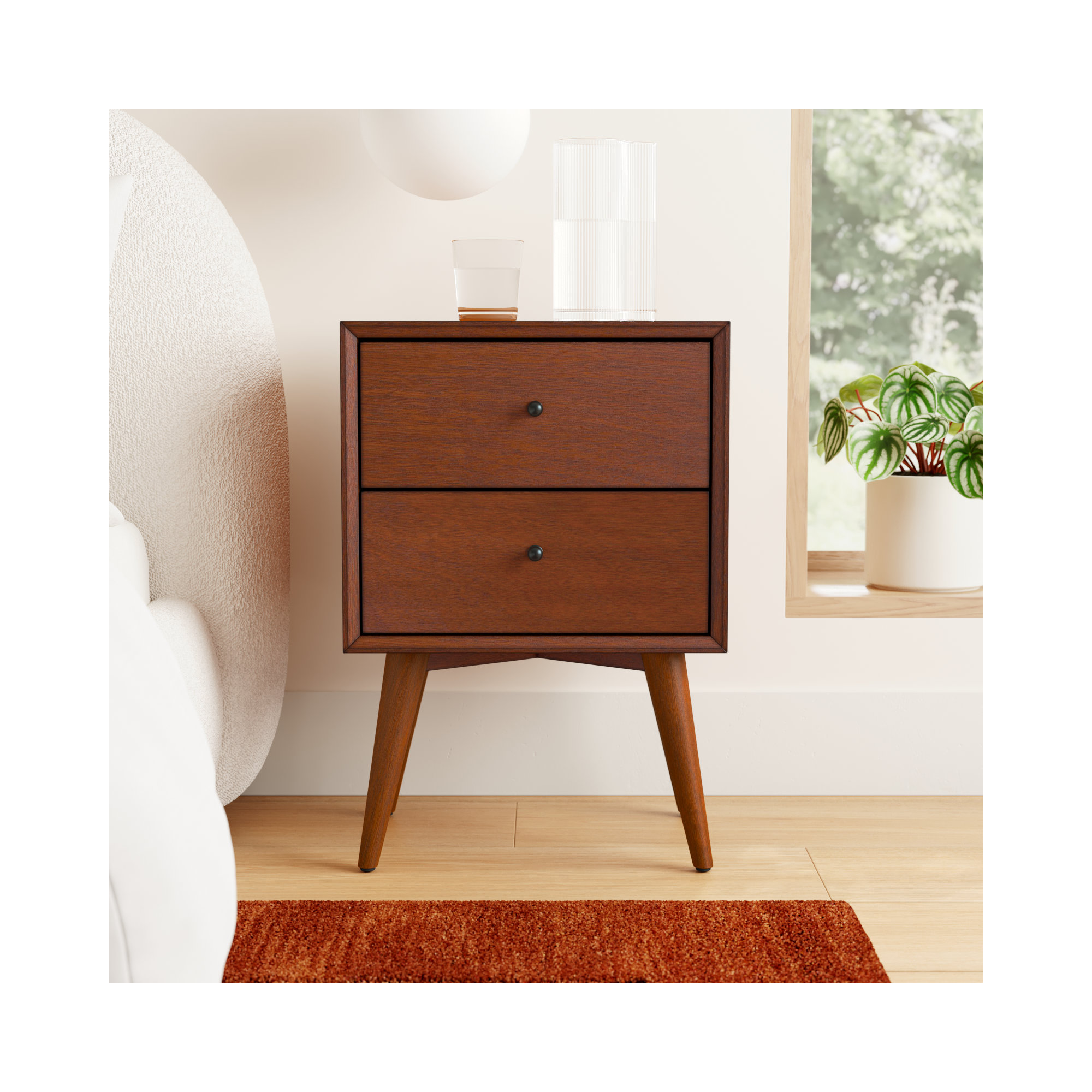 Williams 2-Drawer Nightstand, Chestnut
