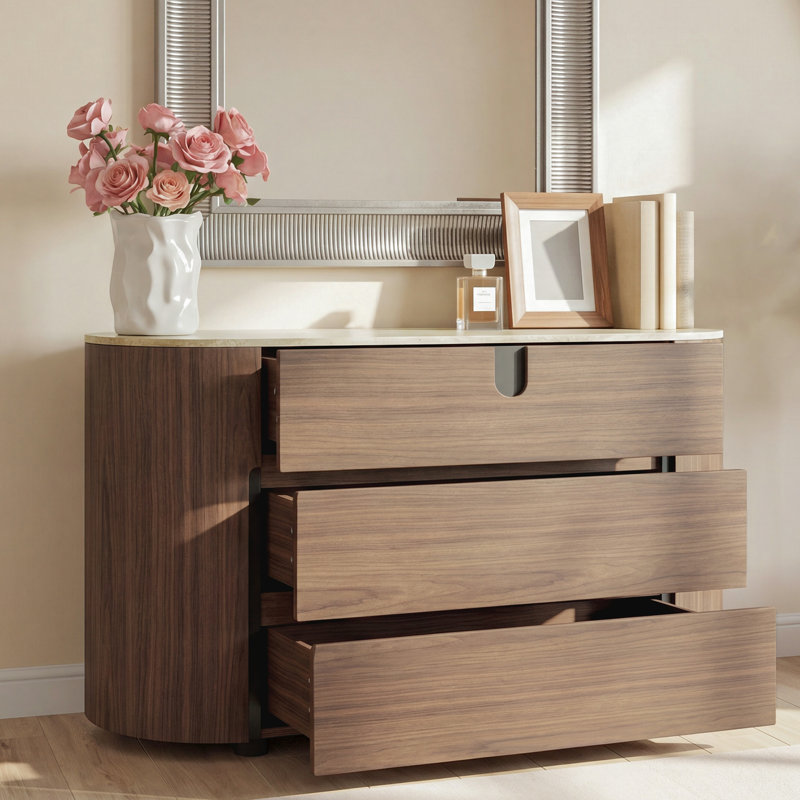 Commode moderne 47 po avec plateau en pierre frittée