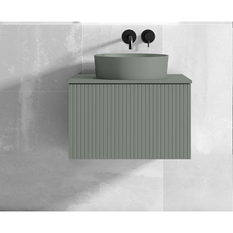 Ensemble de meuble-lavabo mural simple 40 po Aleemah, Vert
