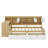 Wooden L-Shape Daybed With Seven Storage Cabinets And Two Storage Drawers, Multi-Functional Bed With Study Desk And Built-In Bookshelf-1749765289-1749765294