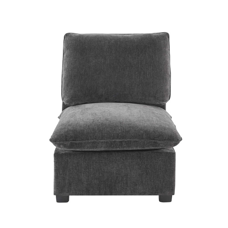 30*26" Single Seat Module for Modular Sectional Sofa,Deep Seat,Chenille,2 Colors, Dark Gray